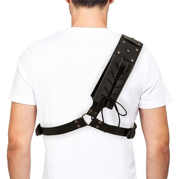 Medieval Sword Back Holster Cosplay Sword Belt Frog Adjustable Sword Back Holder - Picture 8 of 8